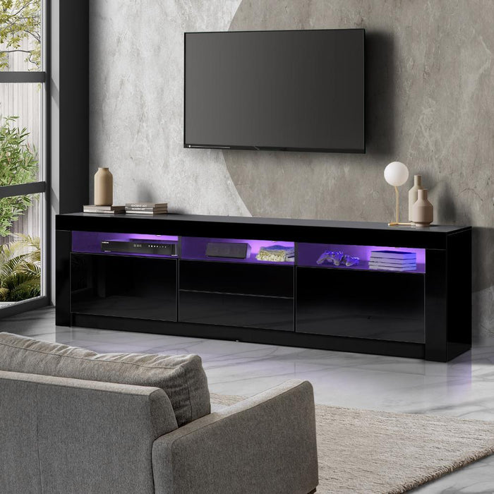 Neo Luxe LED 16 Light TV Cabinet 180cm Entertainment Unit | Hi Gloss TV Unit Stand with Multi Storage| 2 Colours