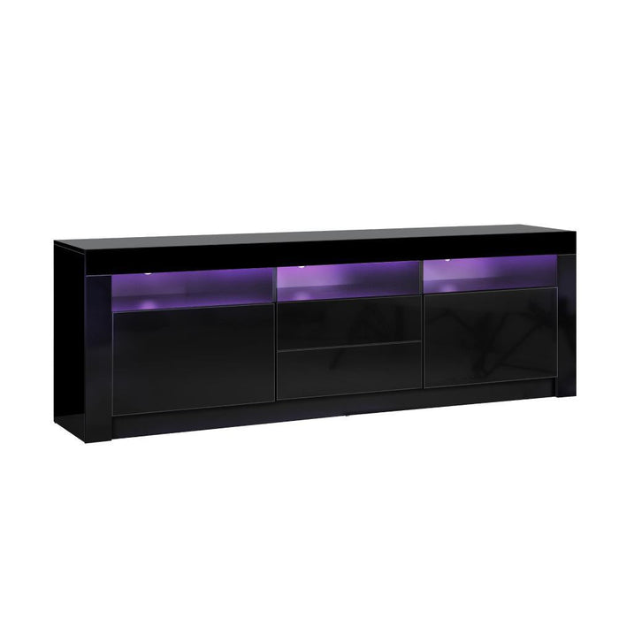 Neo Luxe LED 16 Light TV Cabinet 180cm Entertainment Unit | Hi Gloss TV Unit Stand with Multi Storage| 2 Colours