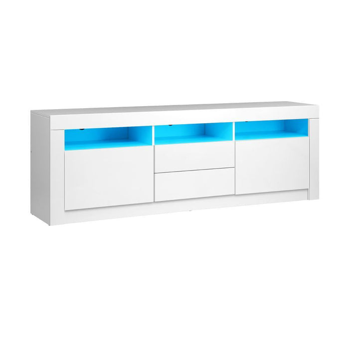 Neo Luxe LED 16 Light TV Cabinet 180cm Entertainment Unit | Hi Gloss TV Unit Stand with Multi Storage| 2 Colours