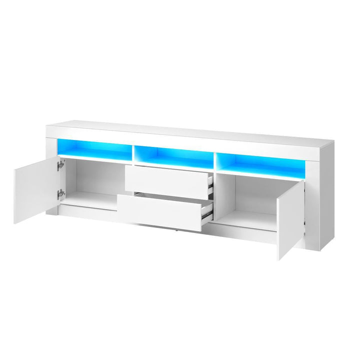 Neo Luxe LED 16 Light TV Cabinet 180cm Entertainment Unit | Hi Gloss TV Unit Stand with Multi Storage| 2 Colours