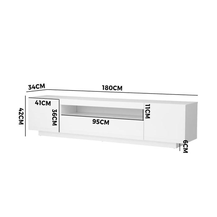 Markus LED 16 Light TV Cabinet 180cm Entertainment Unit | Hi Gloss TV Unit Stand | 2 Colours