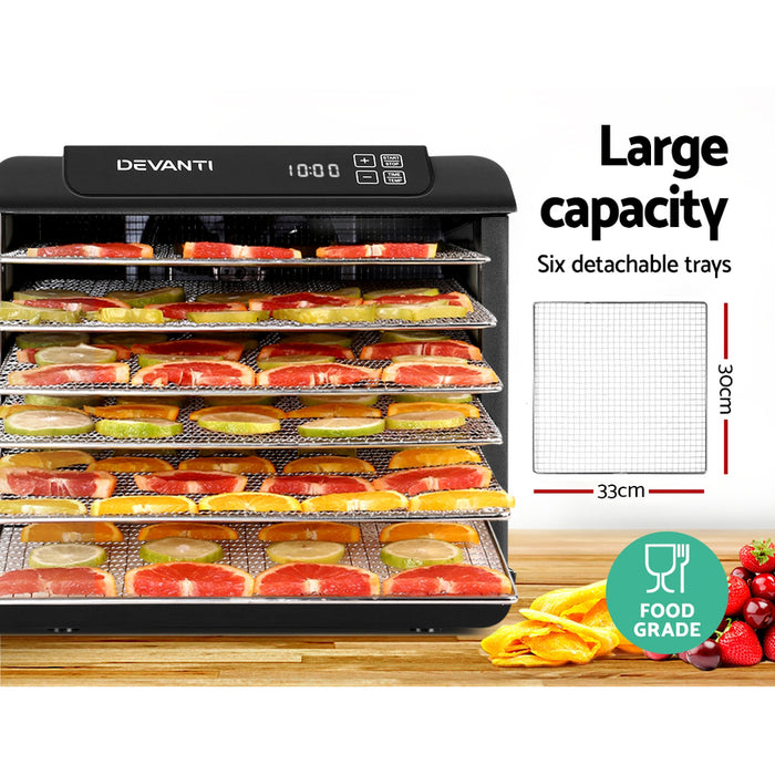 Commercial Quality 6 Tray Food Dehydrator | Dry Food Safely | Jerky Fruit Air Dryer