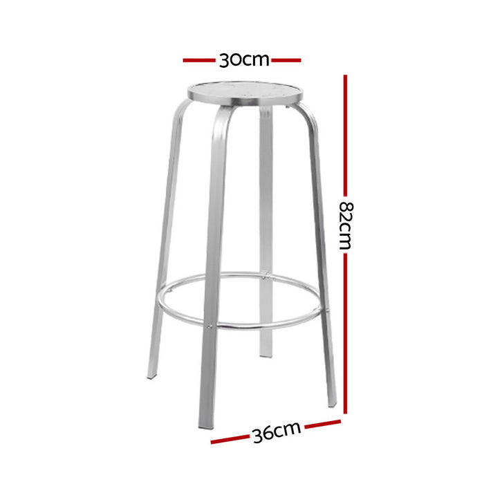 Set of 2 Steelio Outdoor Bistro Metal Barstools | Two Metal Patio Chairs