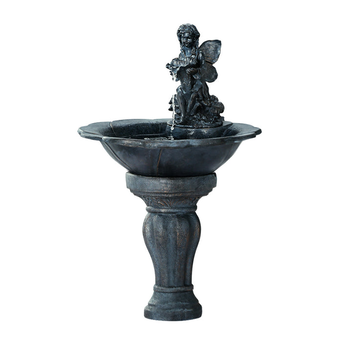 Natura Angel Cascading Solar Powered Water Fountain and Birdbath