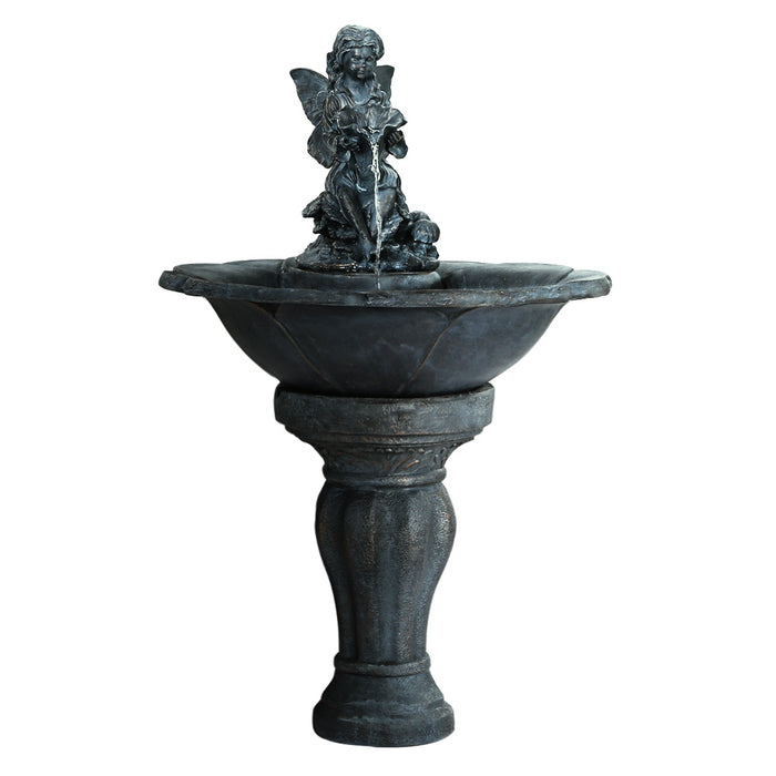 Natura Angel Cascading Solar Powered Water Fountain and Birdbath