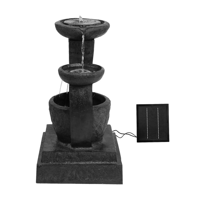 Natura Zen 3 Tier Solar Powered Water Fountain | Cascading LED Solar Fountain