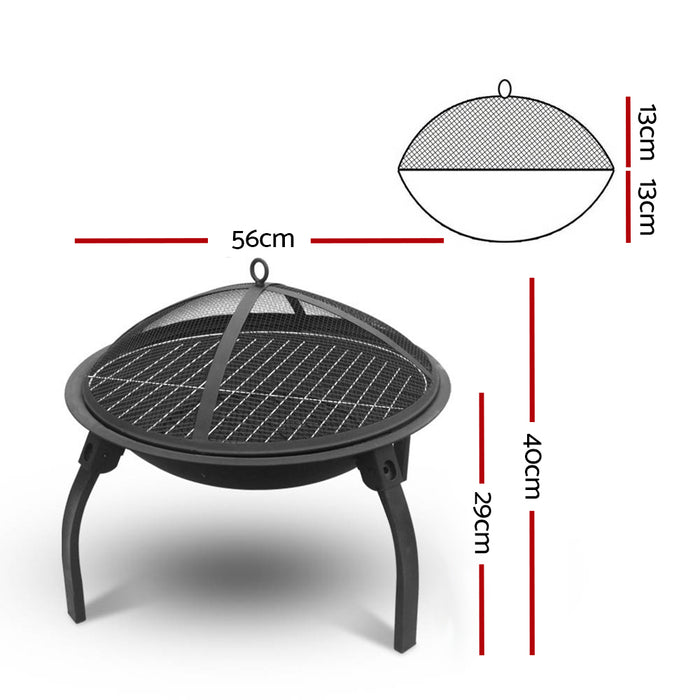 Sparkz 2 in 1 Fire Pit and Charcoal 22 Inch BBQ Grill | Handy Outdoor Grills