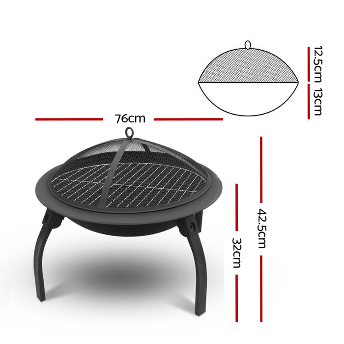 Sparkz 2 in 1 Fire Pit and Charcoal 30 Inch BBQ Grill | Handy Outdoor Grills