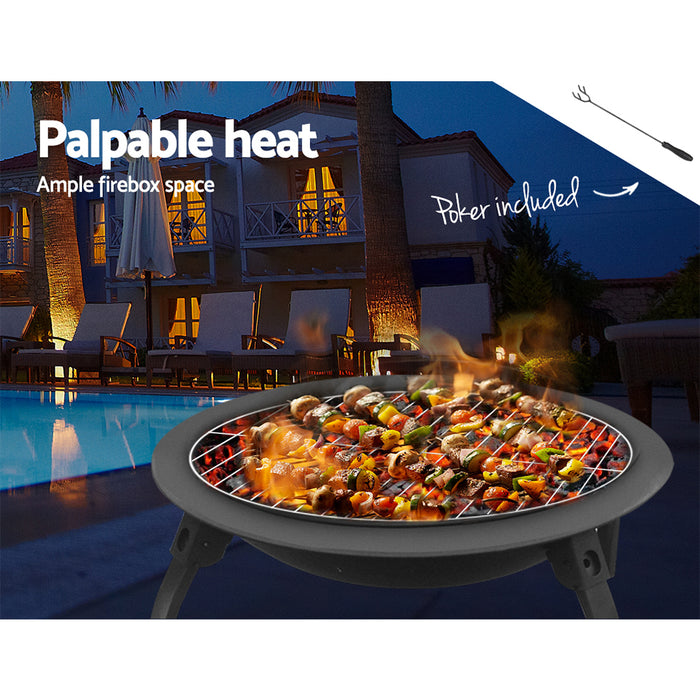 Sparkz 2 in 1 Fire Pit and Charcoal 30 Inch BBQ Grill | Handy Outdoor Grills