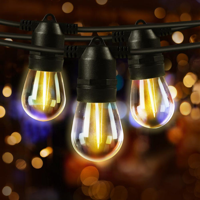 14M LED Fancy Bulb Festoon String Light Set | Waterproof Outdoor Wedding Party LED Lights