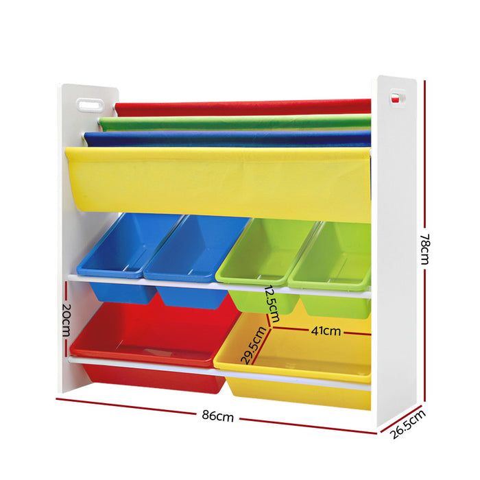 Funzee Kids 6 Storage Box Kids Toy Organiser | Childrens Wooden Bookcase