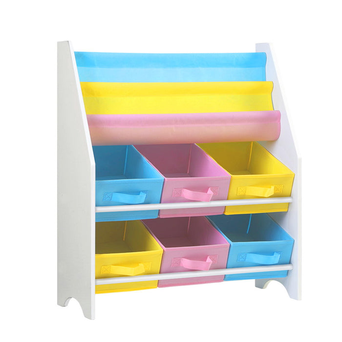 Funzee Kids 2 tier Kids Bookshelf | Childrens Wooden Storage and Organiser