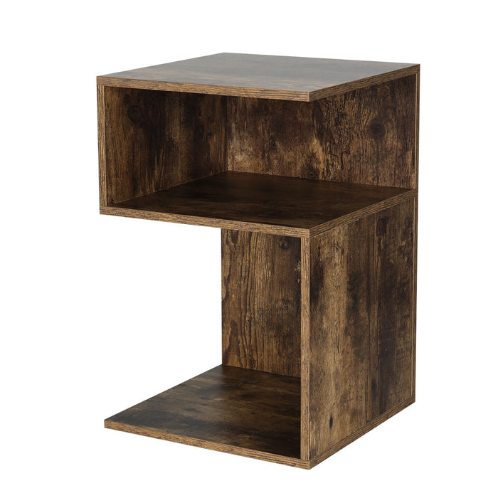 Cubisto 2 Shelf Bedside Table | Modern Nightstand Side End Lamp Table