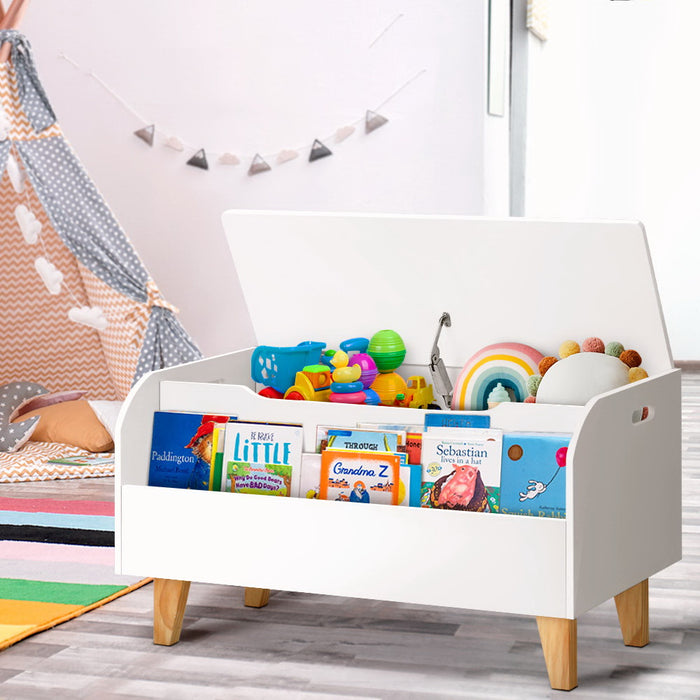 Funzee 2 in 1 Kids Toy Box & Books and Toys Storage Bin | Children Room Bookcase Organiser