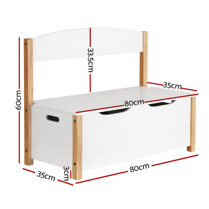 Funzee 2 in 1 Kids Toy Box Chest Storage | Children Seating Bench and Storage Organiser