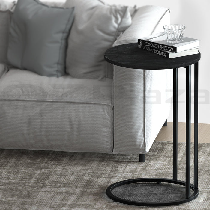 Timor Black Wooden Metal Coffee Side Table | Sleek Laptop Desk | Bedside Sofa End Table