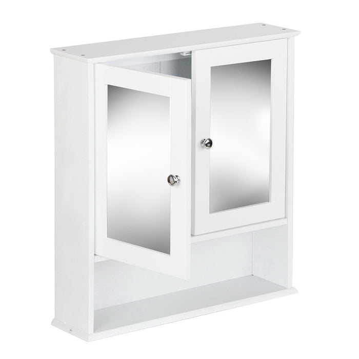 Mila Bathroom Storage Cabinet with Mirror in White