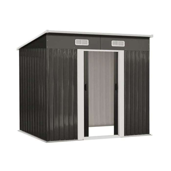 Forte Premium Outdoor Metal Garden Shed w Air Vents | High Quality Storage Garden Shed