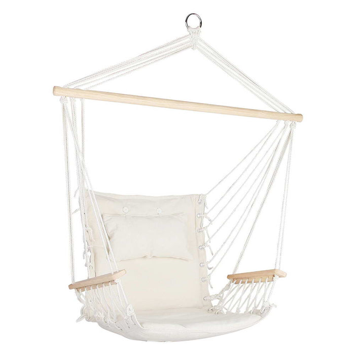 Natura Deluxe Hammock Swing Chair | Fun Relaxing Hanging Hammock Chair in Cream