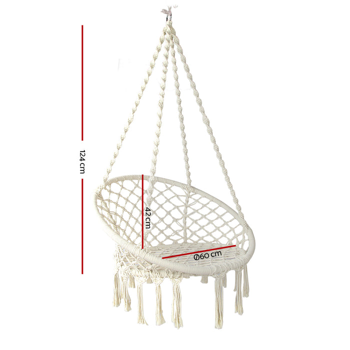 Natura Large Hammock Swing  Chair | Fun Relaxing Hanging Hammock Chair in Cream