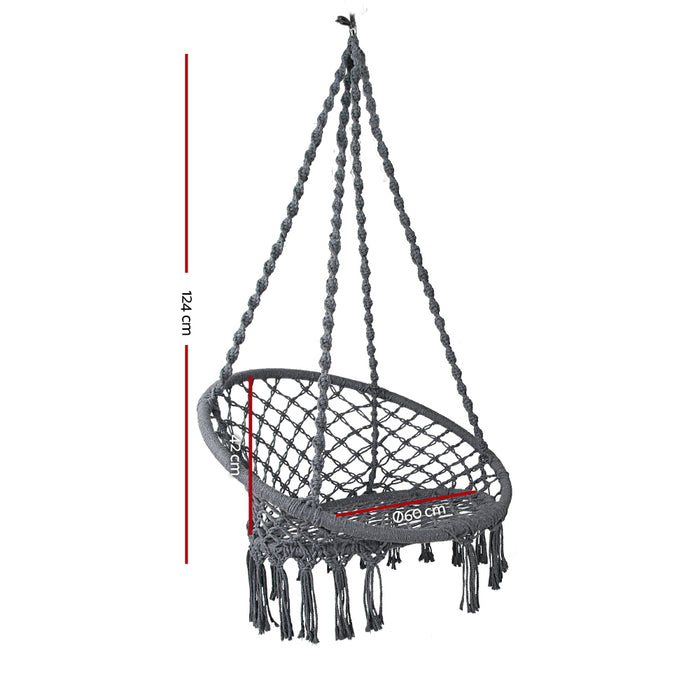 Natura Large Hammock Swing Chair | Fun Relaxing Hanging Hammock Chair in Grey