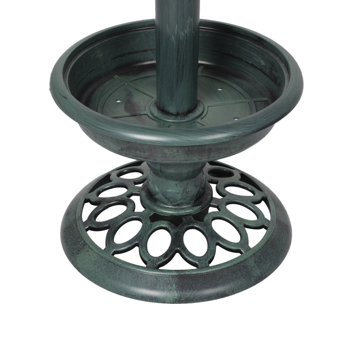 Pawzee Bird Bath Feeder Feeding Food Station Solar Light Outdoor Garden Green