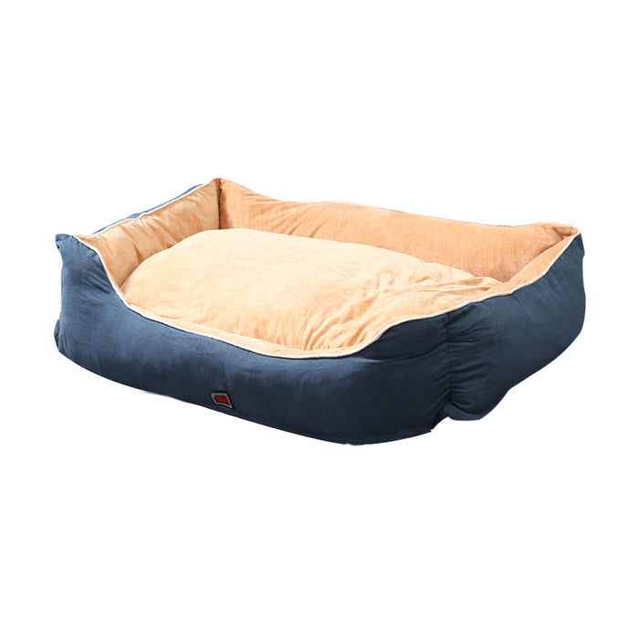 Pawzee Milano Soft Comfy Pet Bed | Warm Cozy Washable Dog Bed - Blue Large