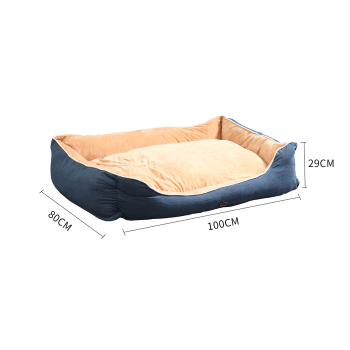 Pawzee Milano Soft Comfy Pet Bed | Warm Cozy Washable Dog Bed - Blue 2XL