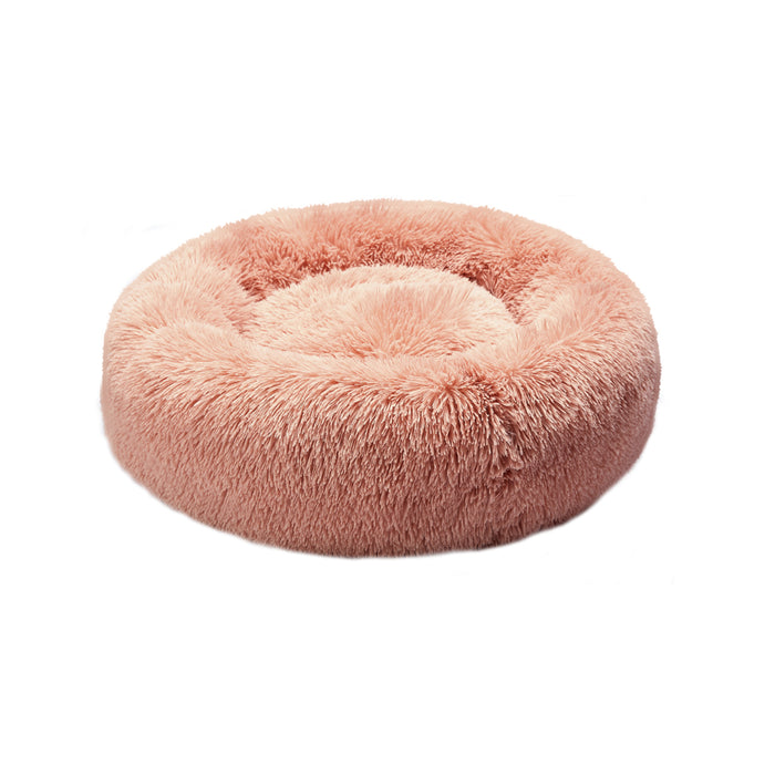 Pawzee Pet Bed Cat Dog Donut Nest Calming Kennel Bed in Pink Medium