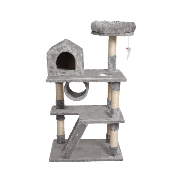 Pawzee 110cm Cat Tree Scratching Post| Cat Tower Condo Scratcher House in Grey