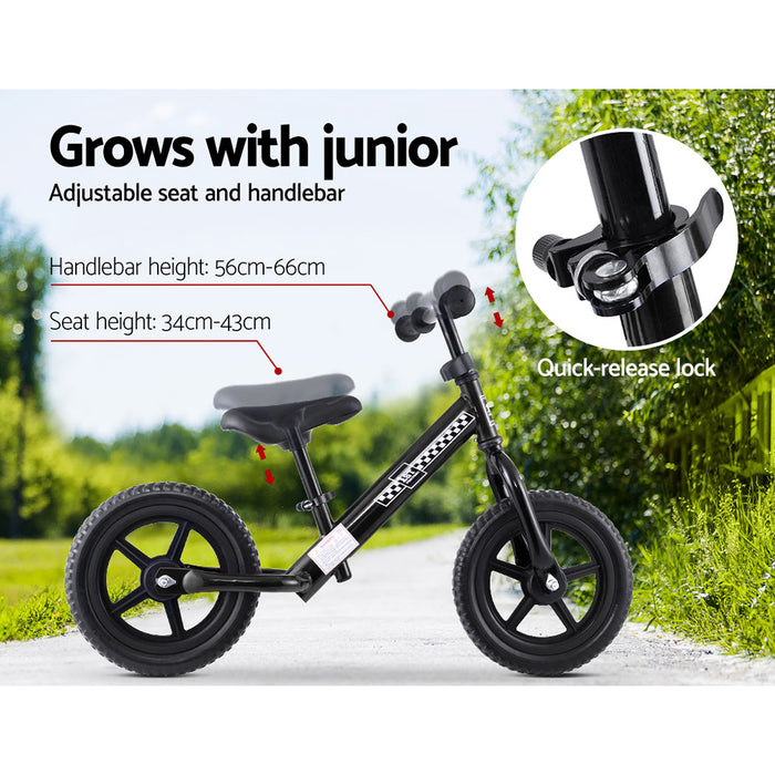 Funzee First Ride Kids Balance Bike | Toddler Learn To Ride Bike in Black