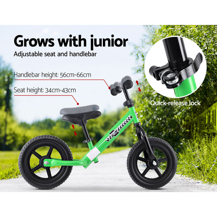 Funzee First Ride Kids Balance Bike | Toddler Learn To Ride Bike in Green