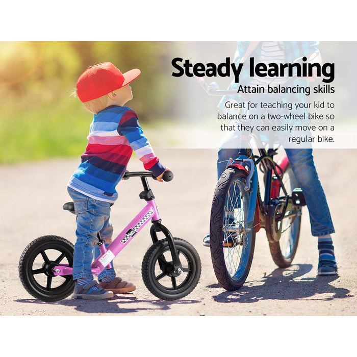 Funzee First Ride Kids Balance Bike | Toddler Learn To Ride Bike in Pink