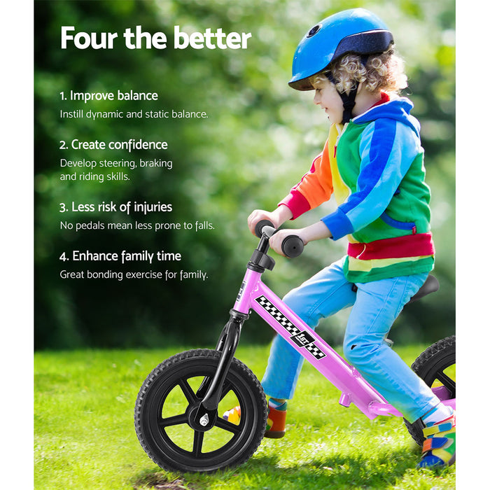 Funzee First Ride Kids Balance Bike | Toddler Learn To Ride Bike in Pink