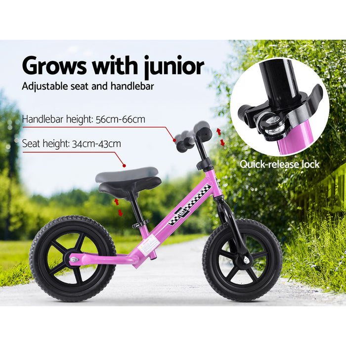 Funzee First Ride Kids Balance Bike | Toddler Learn To Ride Bike in Pink