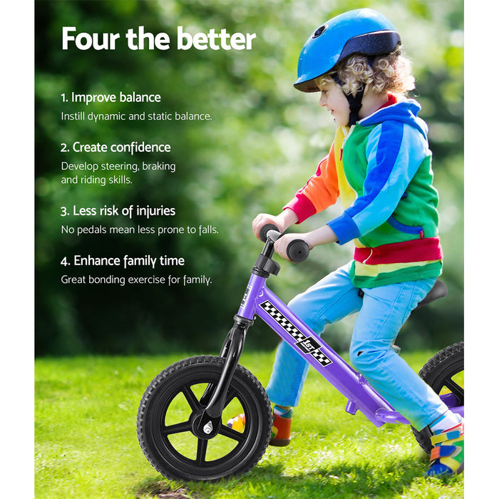 Funzee First Ride Kids Balance Bike | Toddler Learn To Ride Bike in Purple