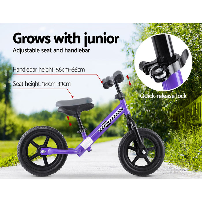 Funzee First Ride Kids Balance Bike | Toddler Learn To Ride Bike in Purple