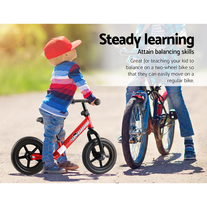 Funzee First Ride Kids Balance Bike | Toddler Learn To Ride Bike in Red