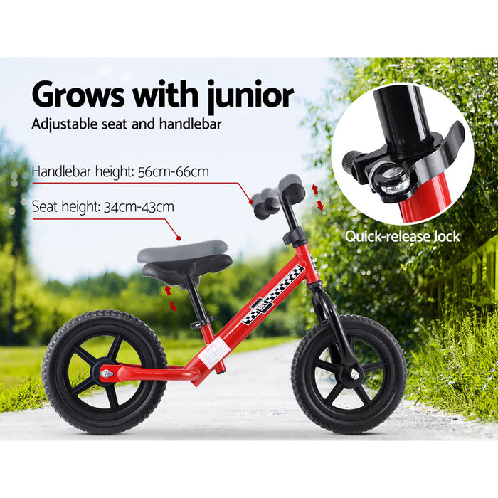 Funzee First Ride Kids Balance Bike | Toddler Learn To Ride Bike in Red