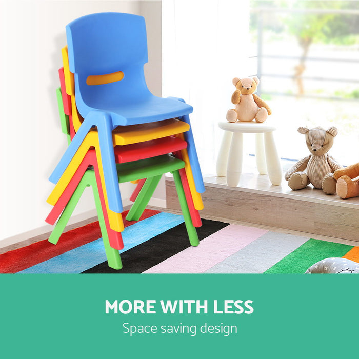 Funzee Fun Set of 4 Colourful Kids Play Chairs | Stackable Kids Chairs