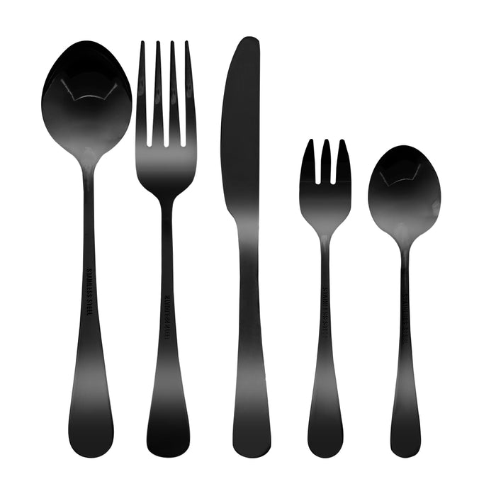 High Quality 30pcs Stainless Steel Cutlery Set in Black