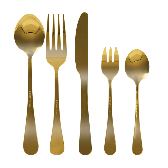 High Quality 30pcs Stainless Steel Cutlery Set in Gold