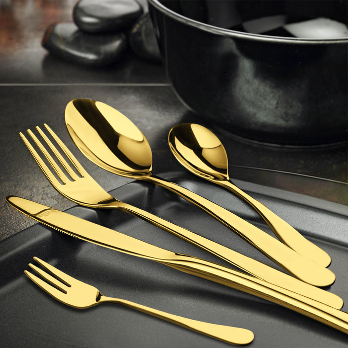 High Quality 30pcs Stainless Steel Cutlery Set in Gold