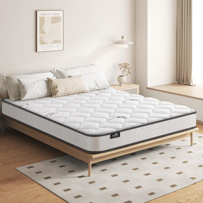 Teddy Boucle 6 Turn Coil Spring Medium Firm 16cm Mattress | Full Body Support Ventialted  Hypo Allergenic Mattress | 5 Sizes