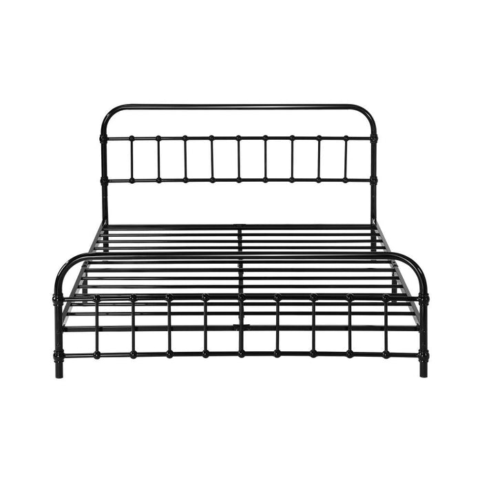 Alcantra Modern Full Metal Extra Strong Bed Frame | Sturdy Metal Designer Bed in Black | 3 Sizes