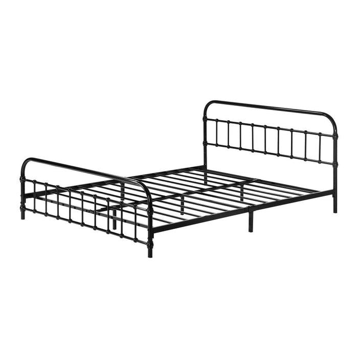 Alcantra Modern Full Metal Extra Strong Bed Frame | Sturdy Metal Designer Bed in Black | 3 Sizes