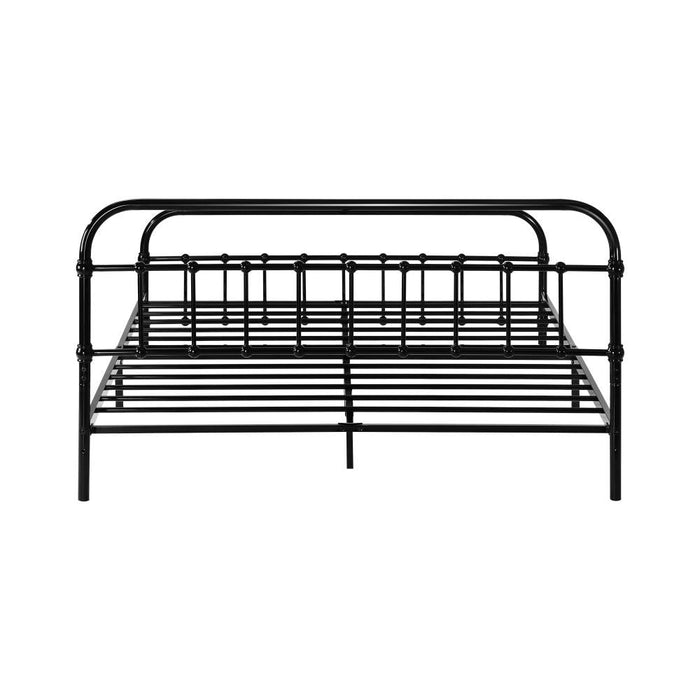 Alcantra Modern Full Metal Extra Strong Bed Frame | Sturdy Metal Designer Bed in Black | 3 Sizes