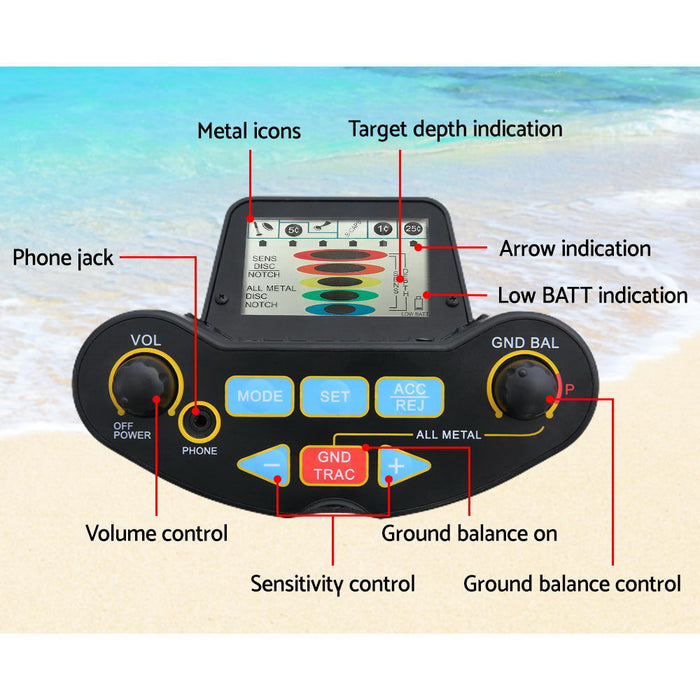 Ultra Pro LCD Pinpointer 6.5kHz Pro Comfort Metal Detector | Up to 25cm Deep Sensitive Searching and Detection