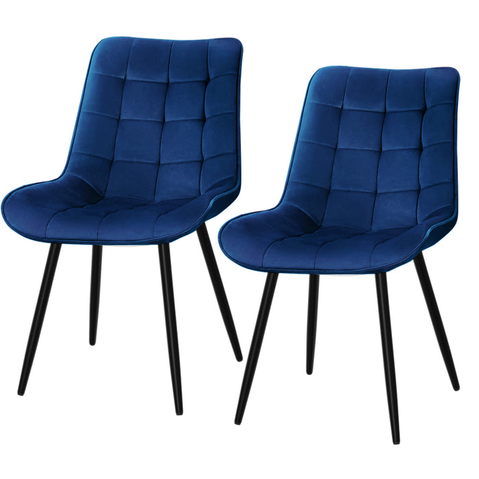 Set of 2 Francois Velvet Ari Dining Chairs | Premium Upholstered Dining Chairs