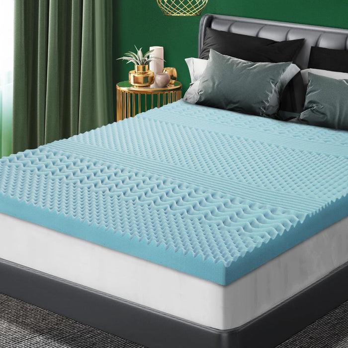 7 Zone Premium Bamboo Cooling GEL Memory Foam 5cm Mattress Topper | Summer Cooling Memory Gel Topper